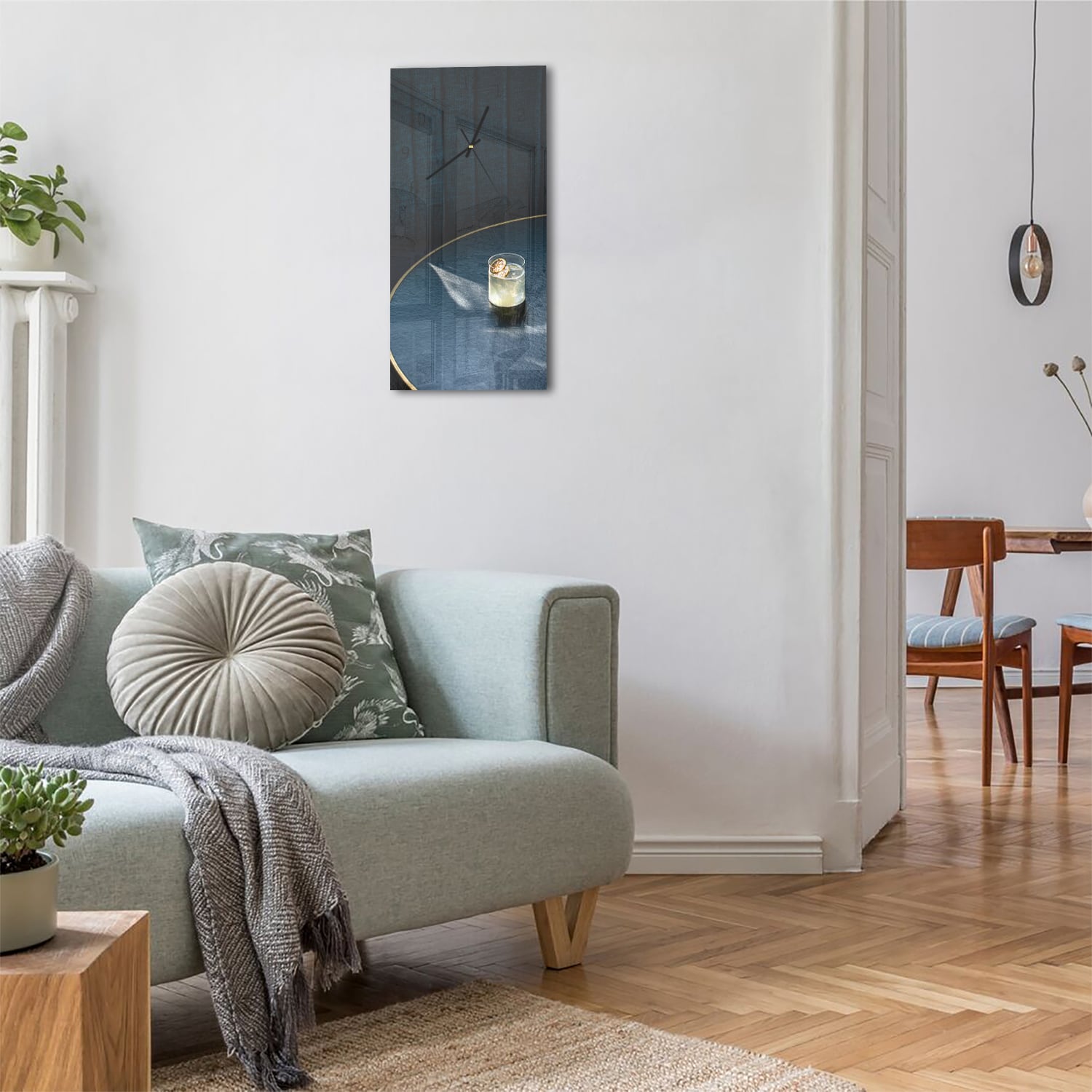 Wanduhr 30x60 - Zitronencocktail