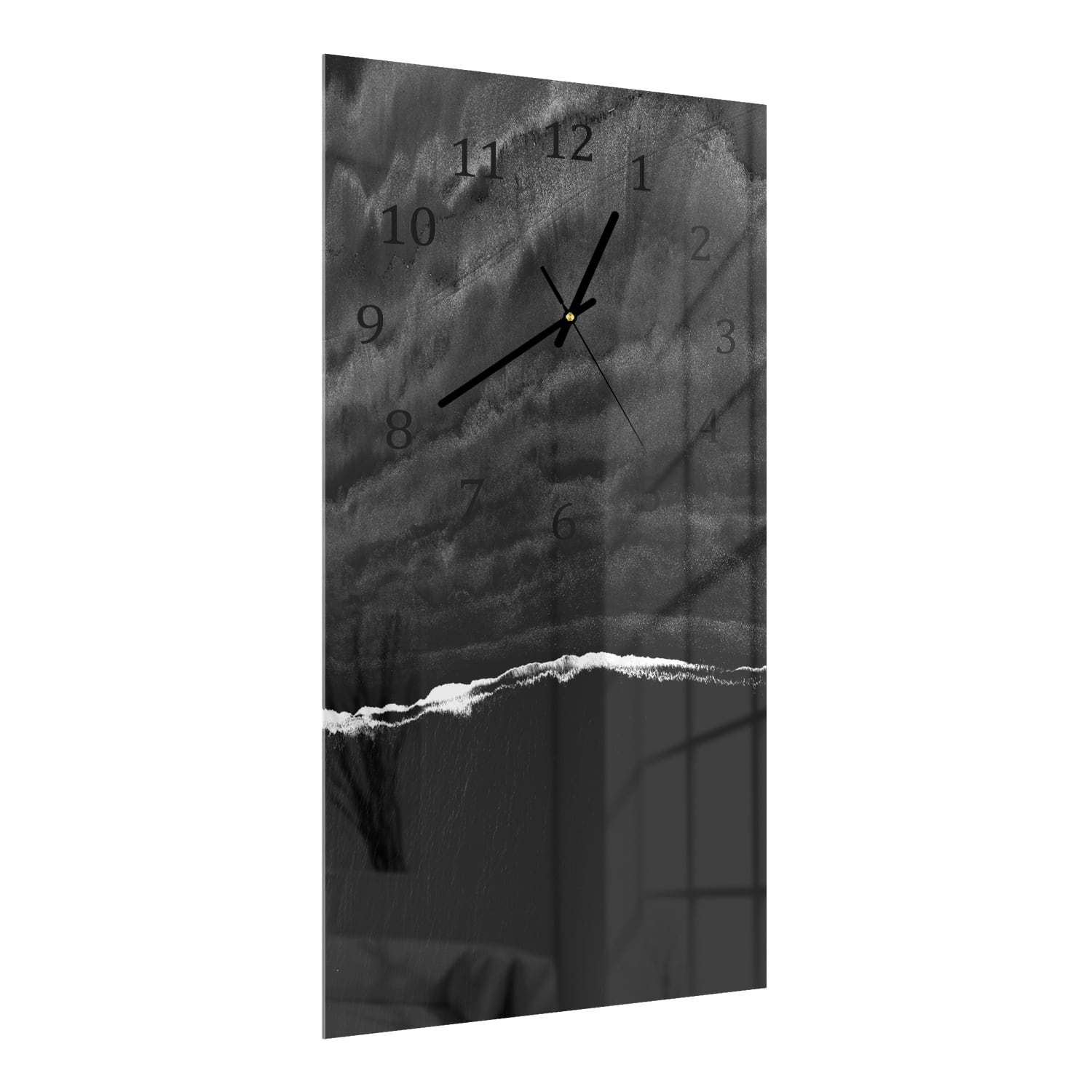 Wanduhr 30x60 - Dunkler Strand