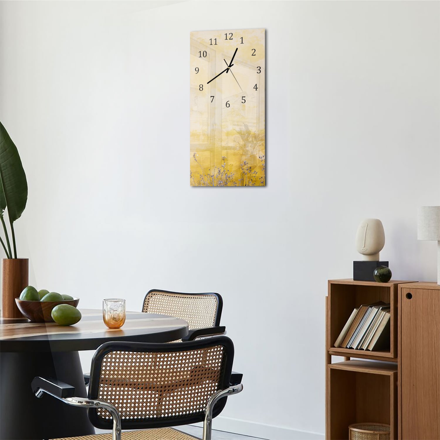 Wanduhr 30x60 - Aquarell an der Wand
