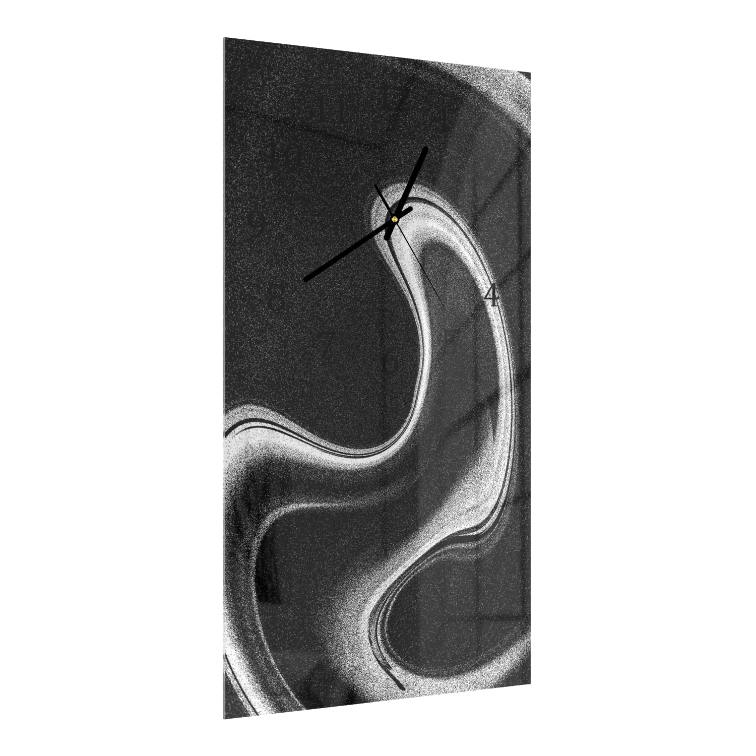 Wanduhr 30x60 - Schwarz-weiß abstrakt