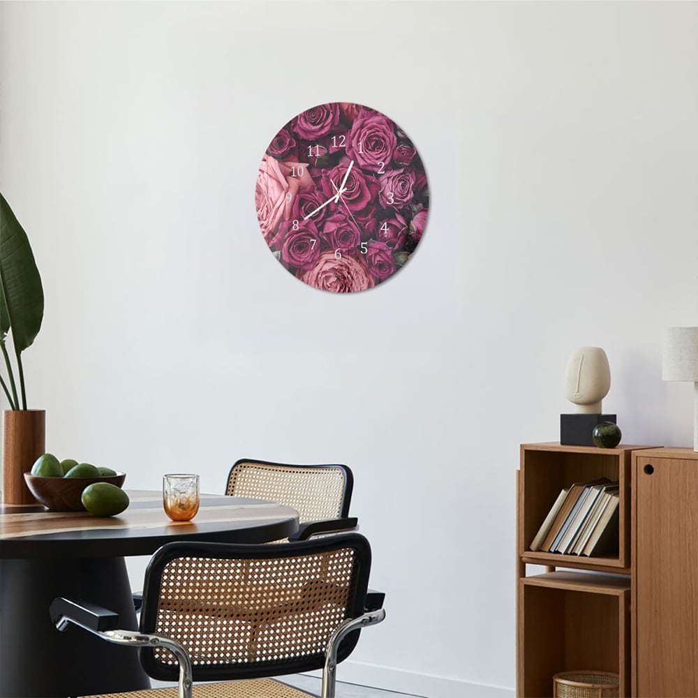 Wanduhr Rund - Hintergründe von Rosen