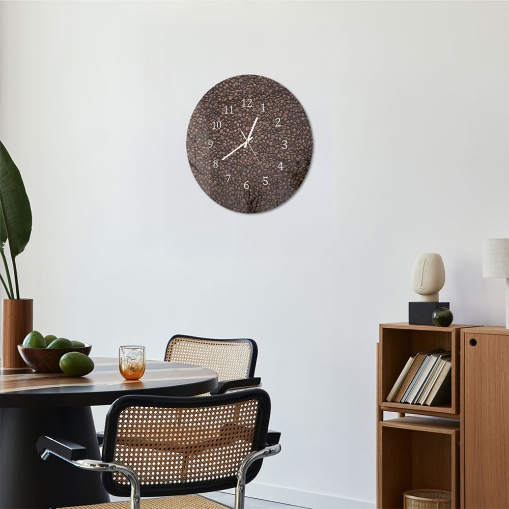 Wanduhr Rund - Kaffeebohnen