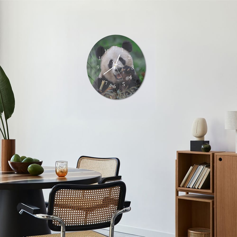 Wanduhr Rund - Glücklicher Panda