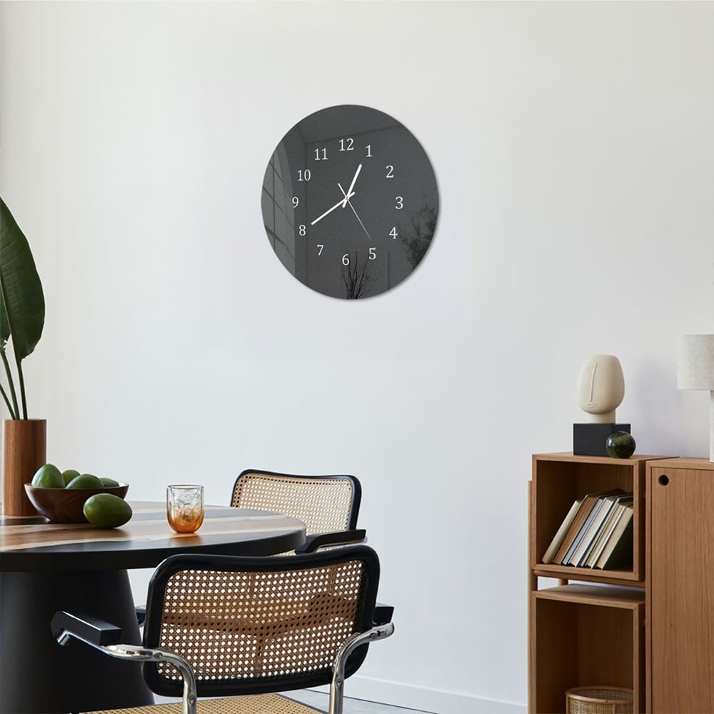 Wanduhr Rund - Mattschwarzer Hintergrund