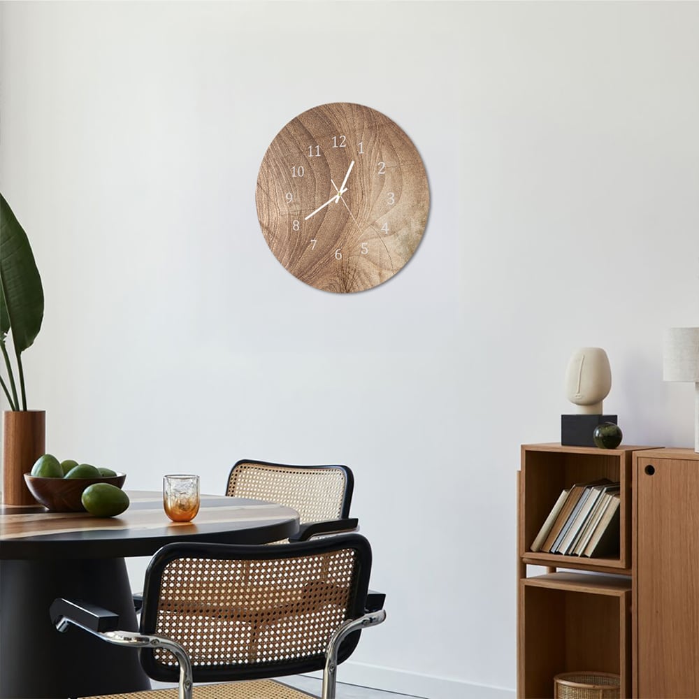 Wanduhr Rund - Holztextur