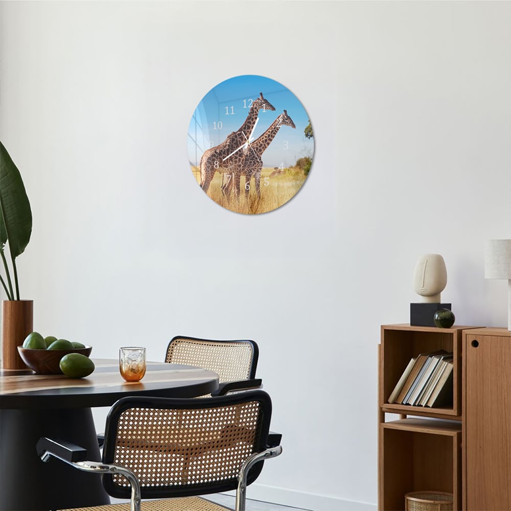 Wanduhr Rund - Giraffen