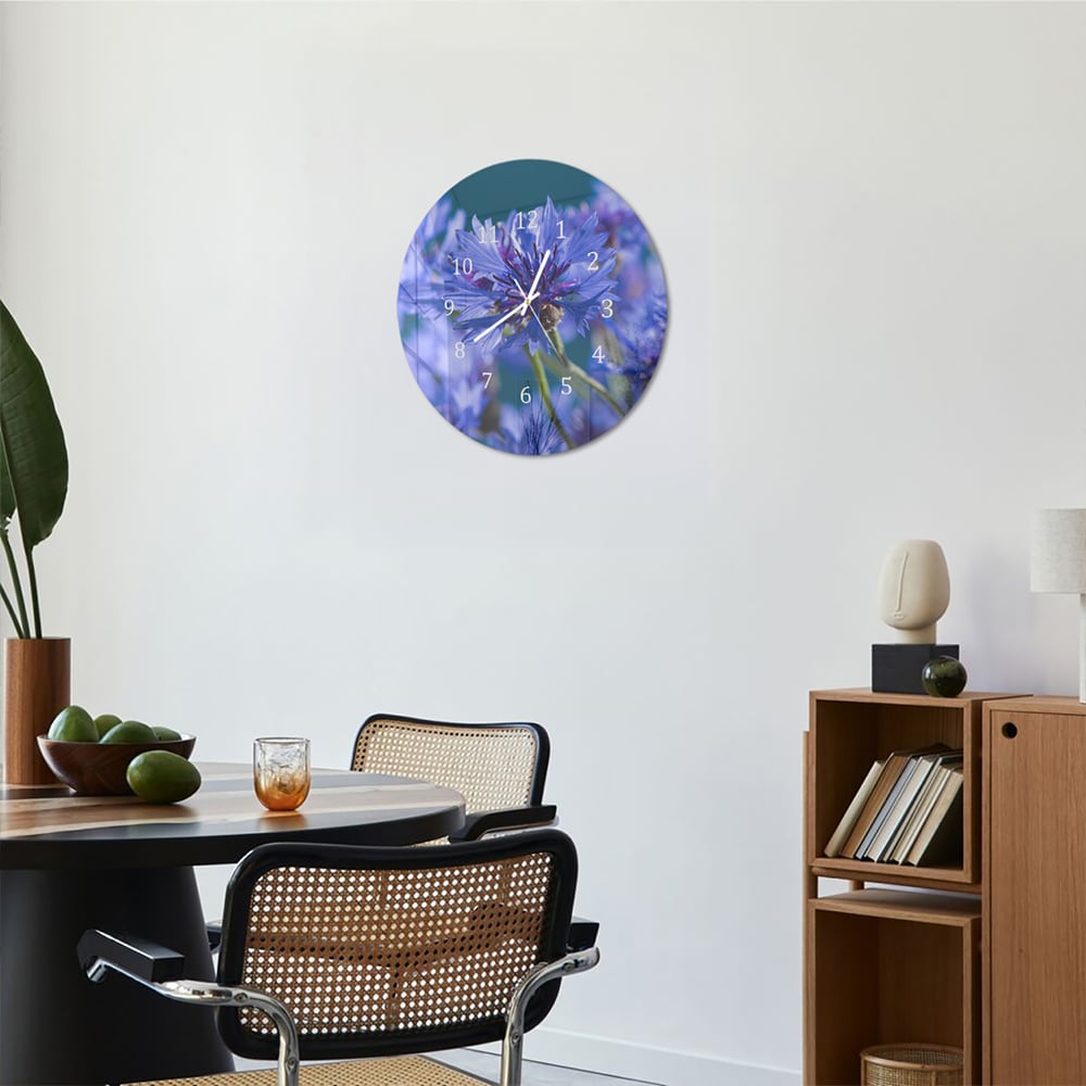 Wanduhr Rund - Kornblume