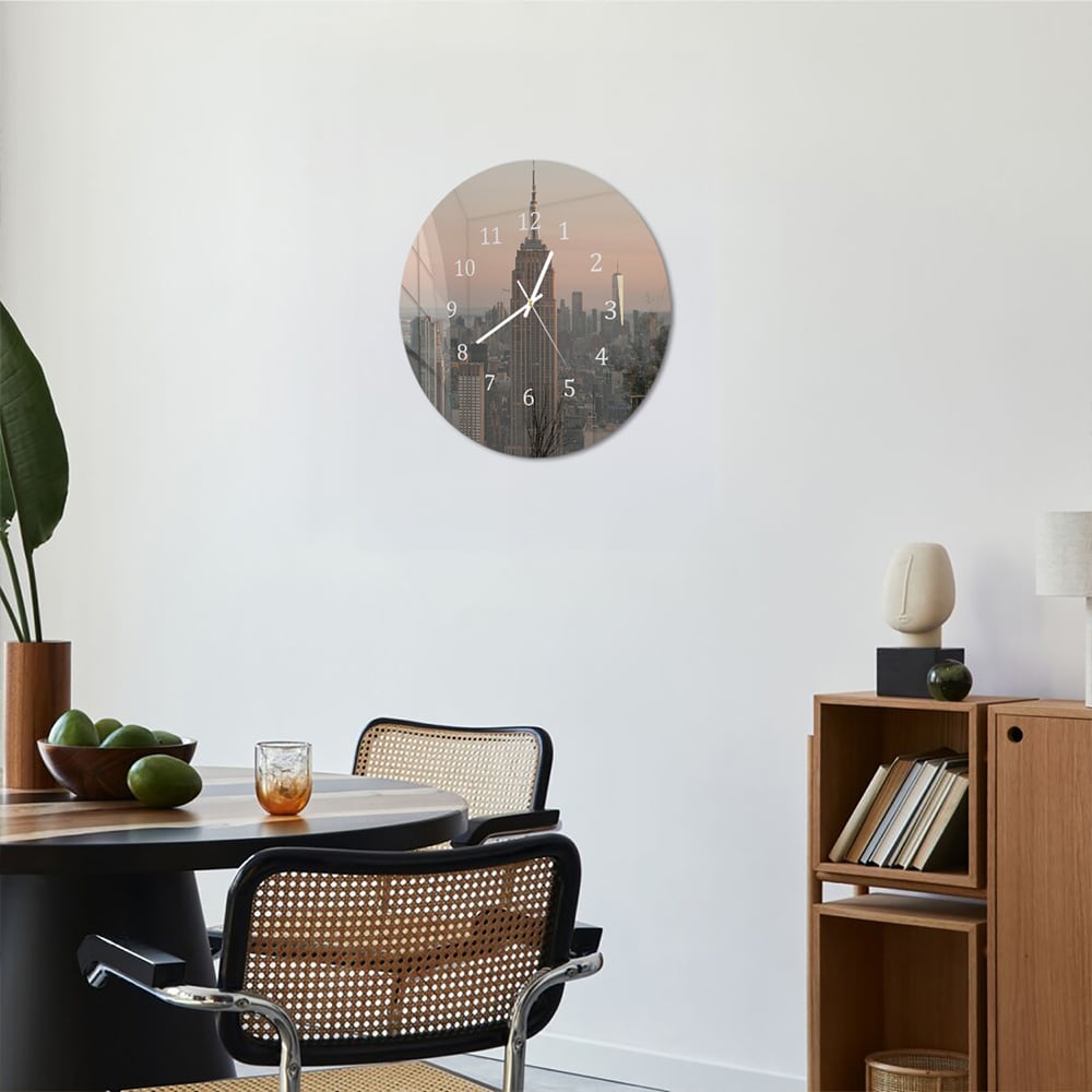 Wanduhr Rund - Manhattan Skyline