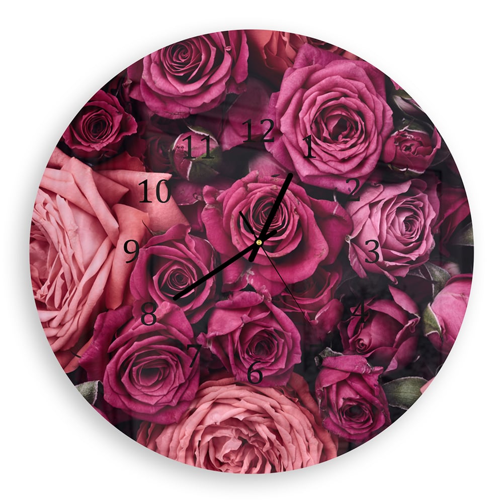 Wanduhr Rund - Hintergründe von Rosen