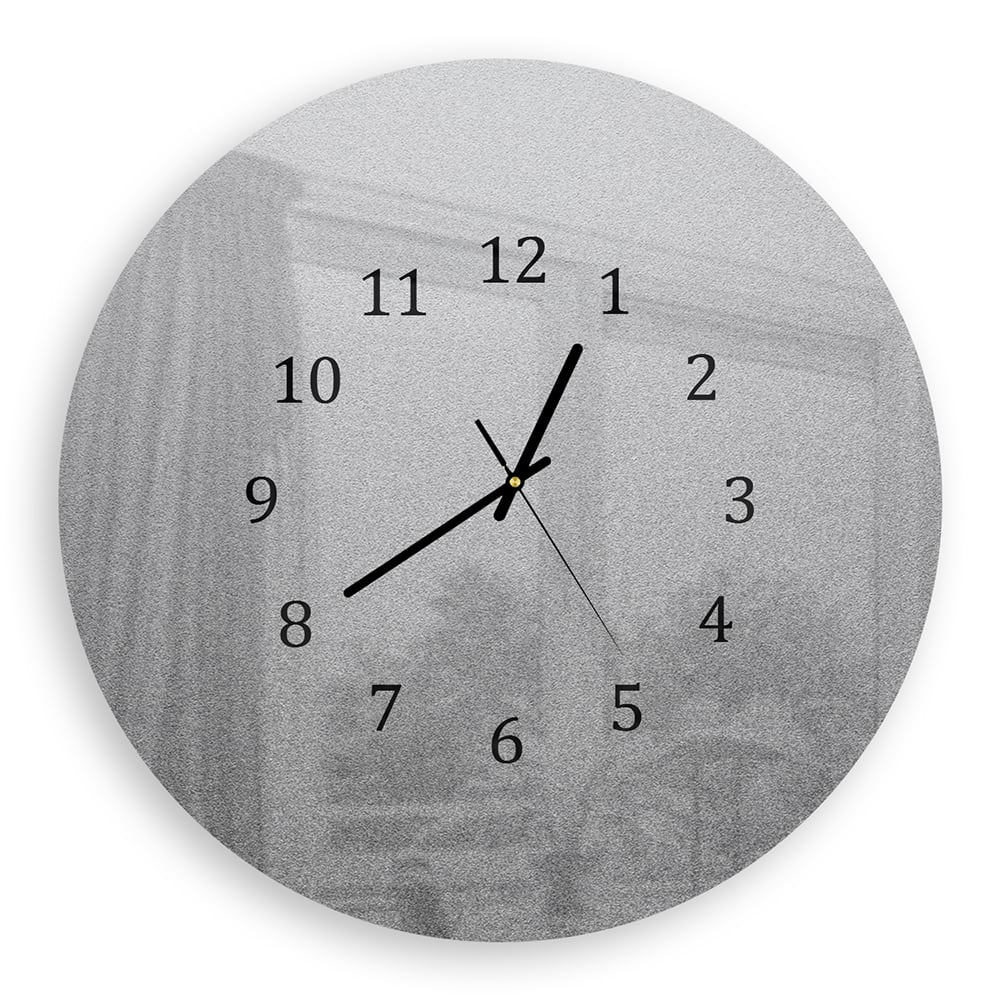 Wanduhr Rund - Mattes Silber