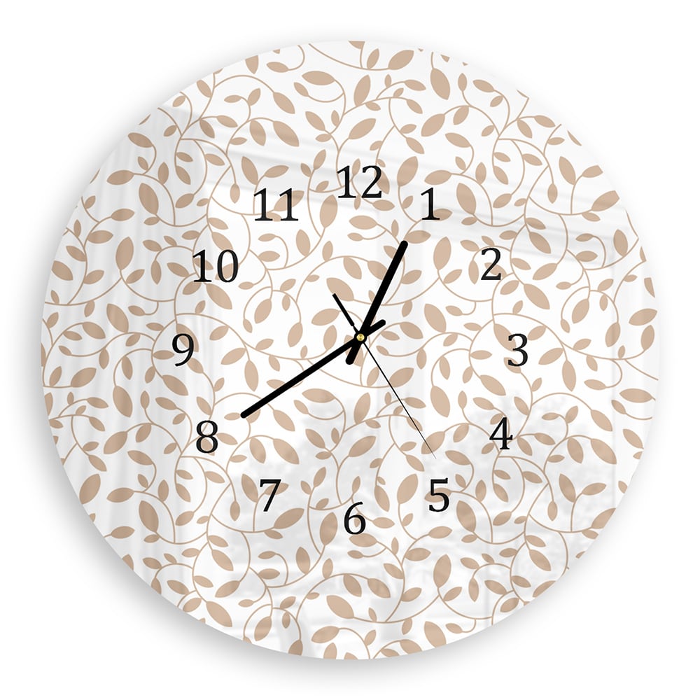 Wanduhr Rund - Nahtloses Blumenmuster