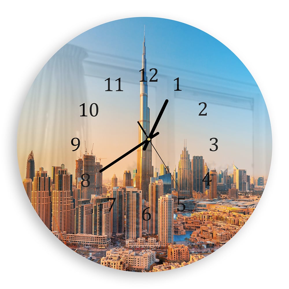 Wanduhr Rund - Sonnenuntergang in Dubai