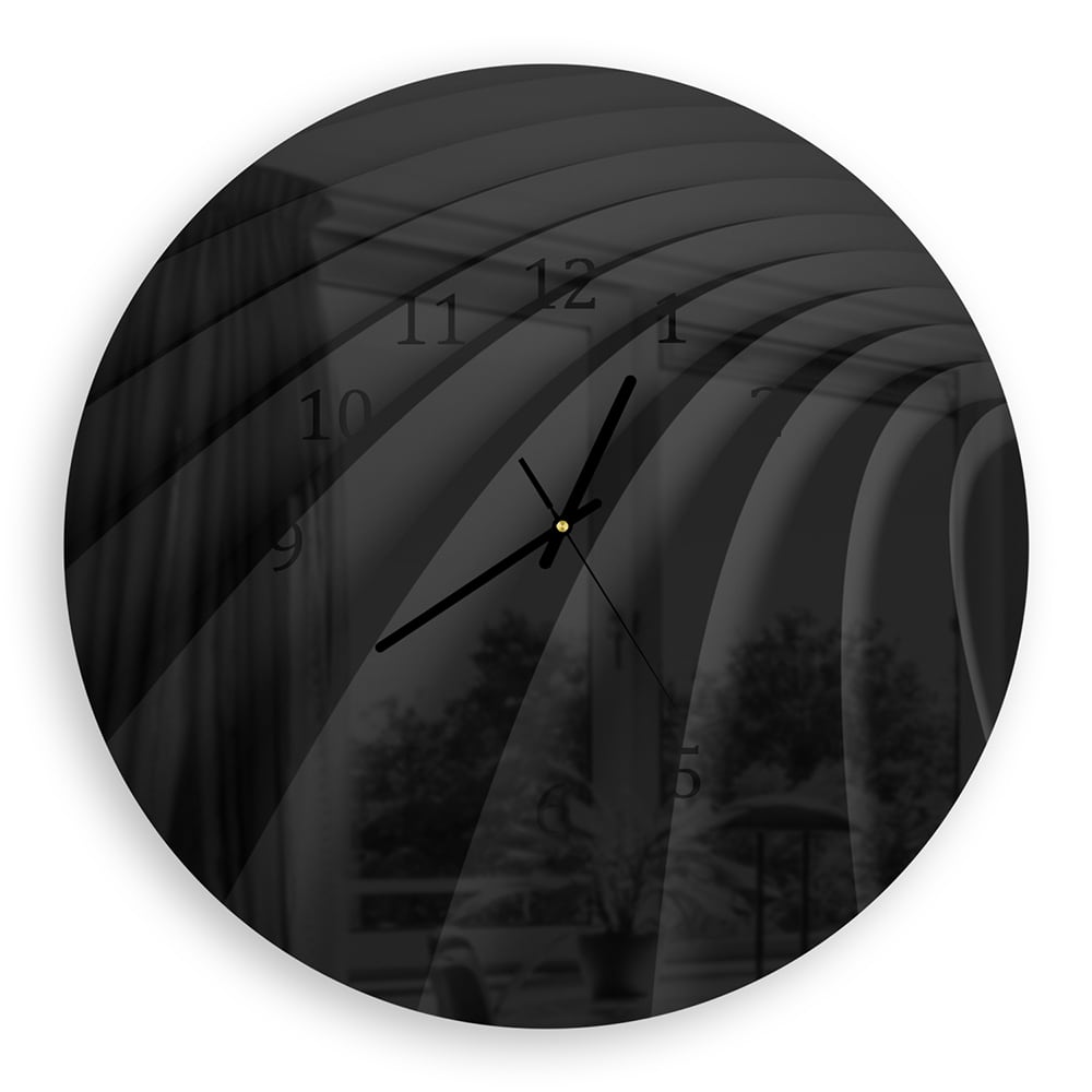Wanduhr Rund - Luxuriöse schwarze Linien