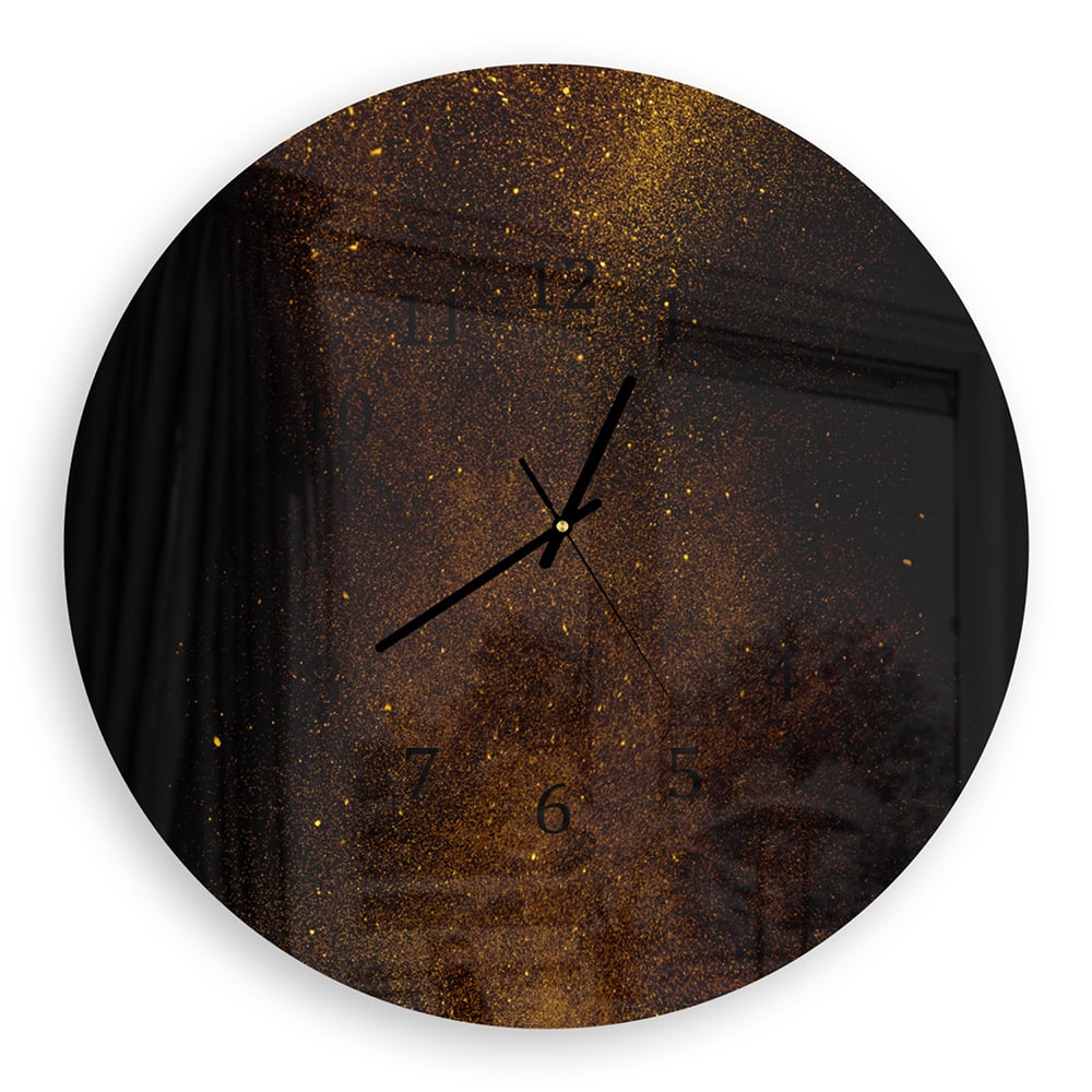 Wanduhr Rund - Goldstaubexplosion