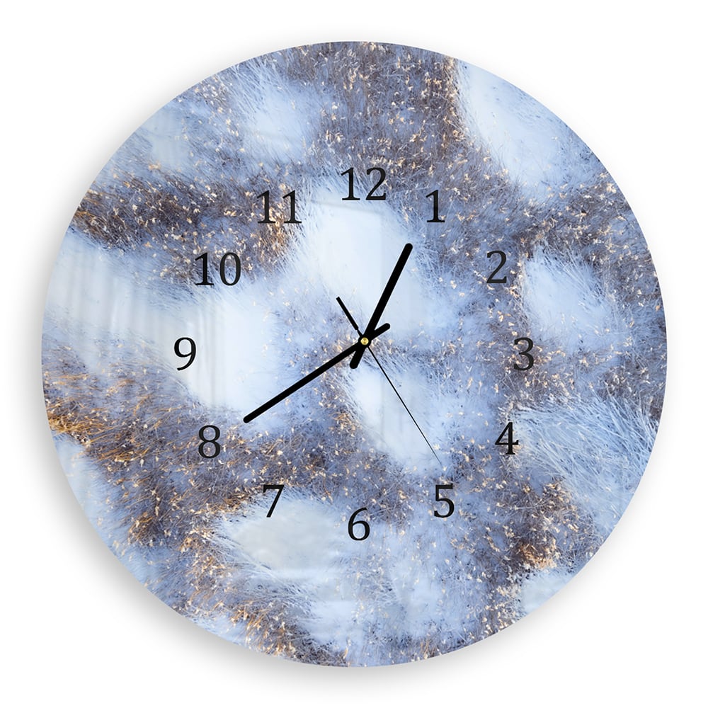 Wanduhr Rund - Gefrorene Wiesenlandschaft