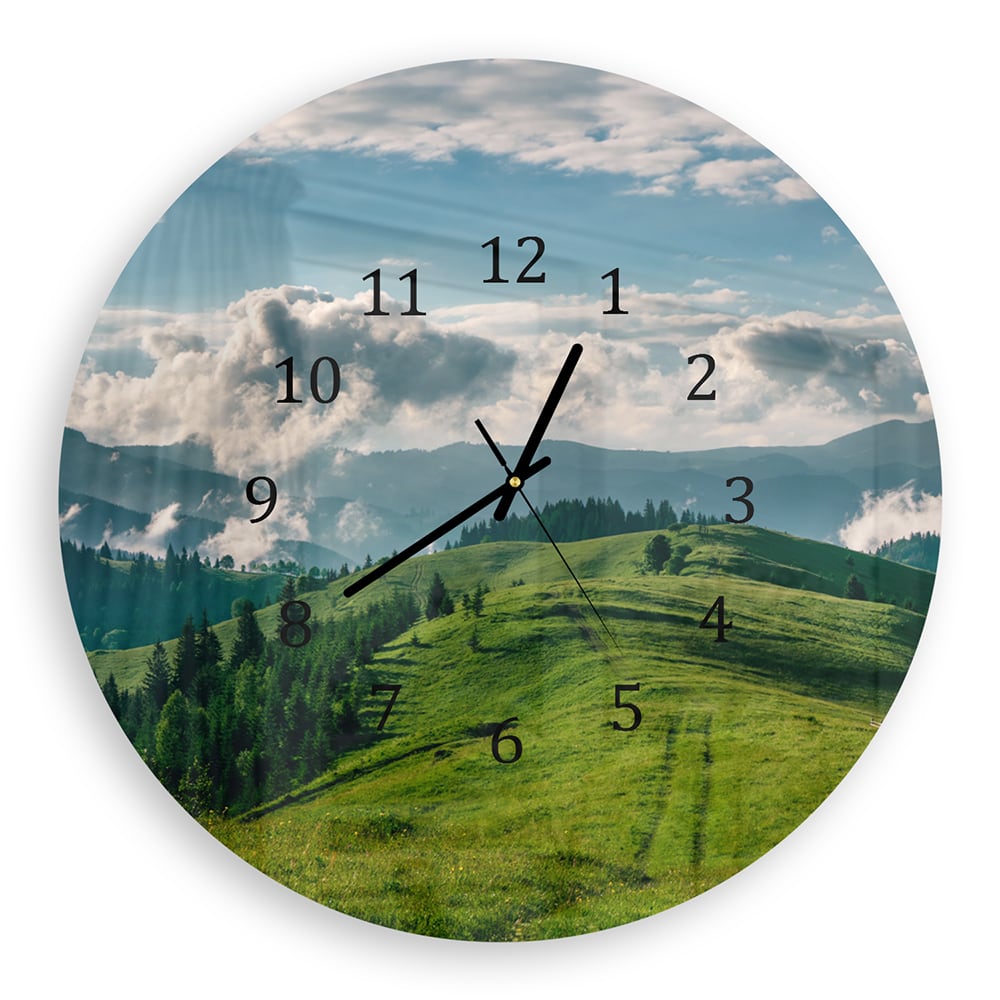 Wanduhr Rund - Hoch in den Bergen