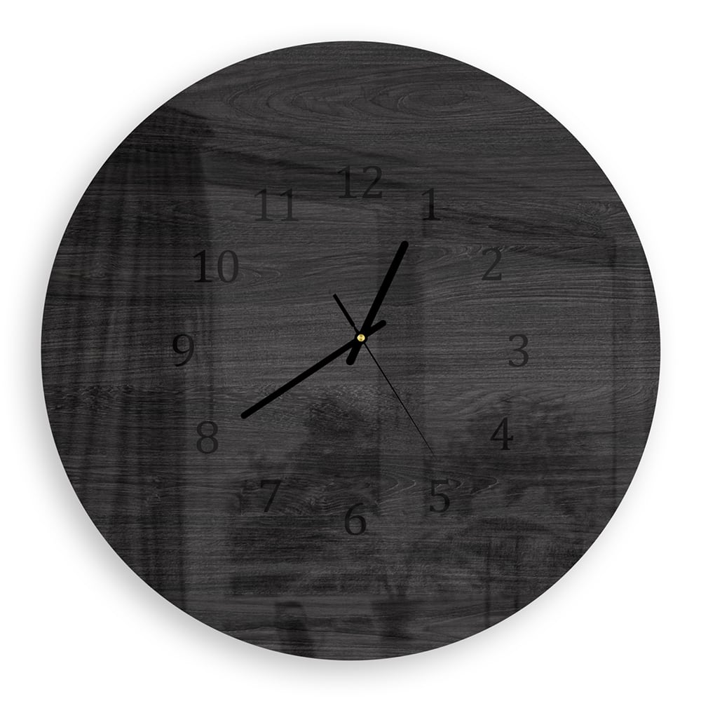 Wanduhr Rund - Schwarzes Holz