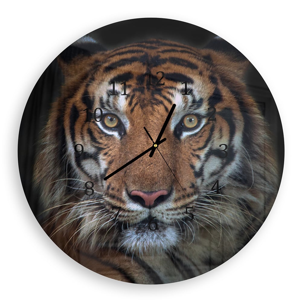 Wanduhr Rund - Sumatra böser Tiger