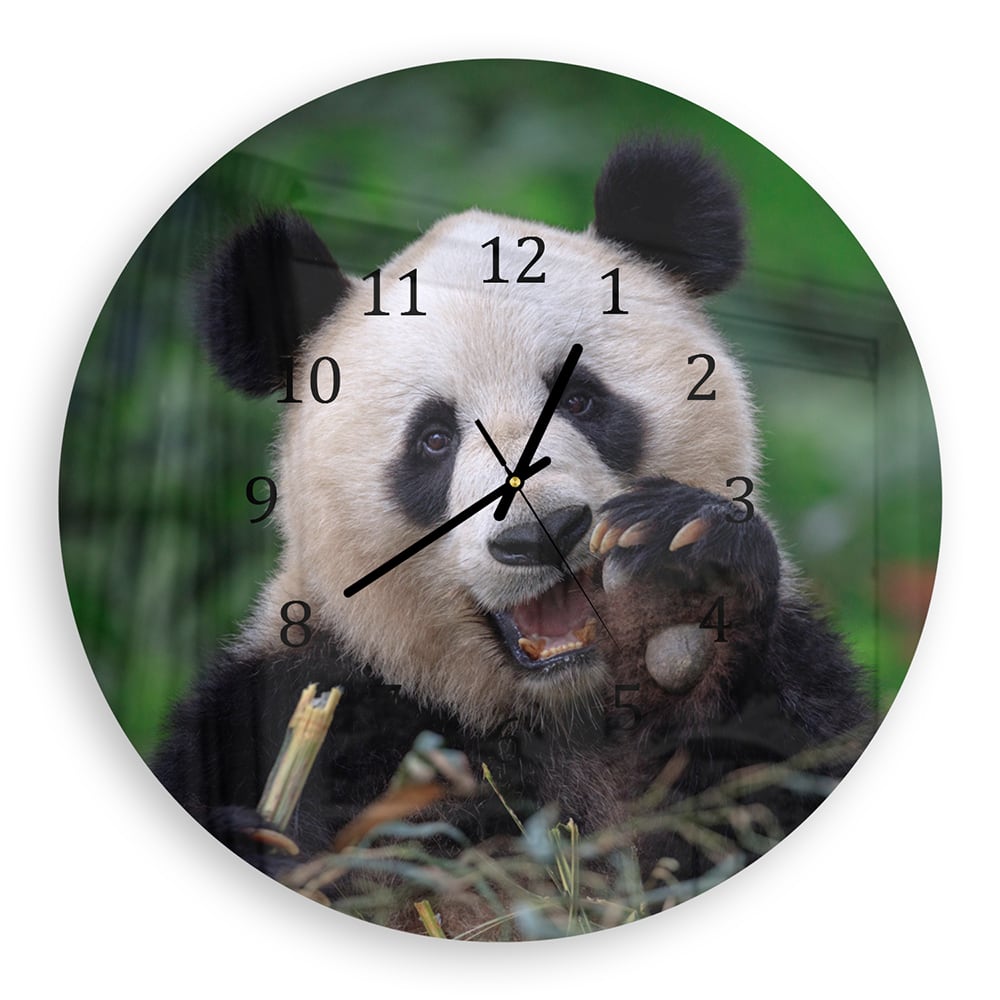 Wanduhr Rund - Glücklicher Panda