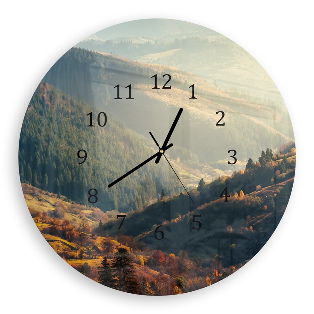 Wanduhr Rund - Herbst in den Bergen