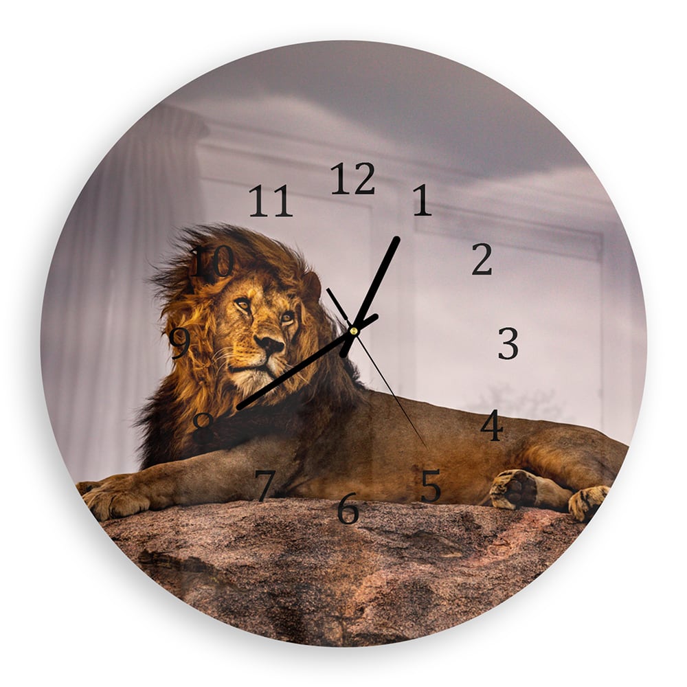 Wanduhr Rund - Löwe