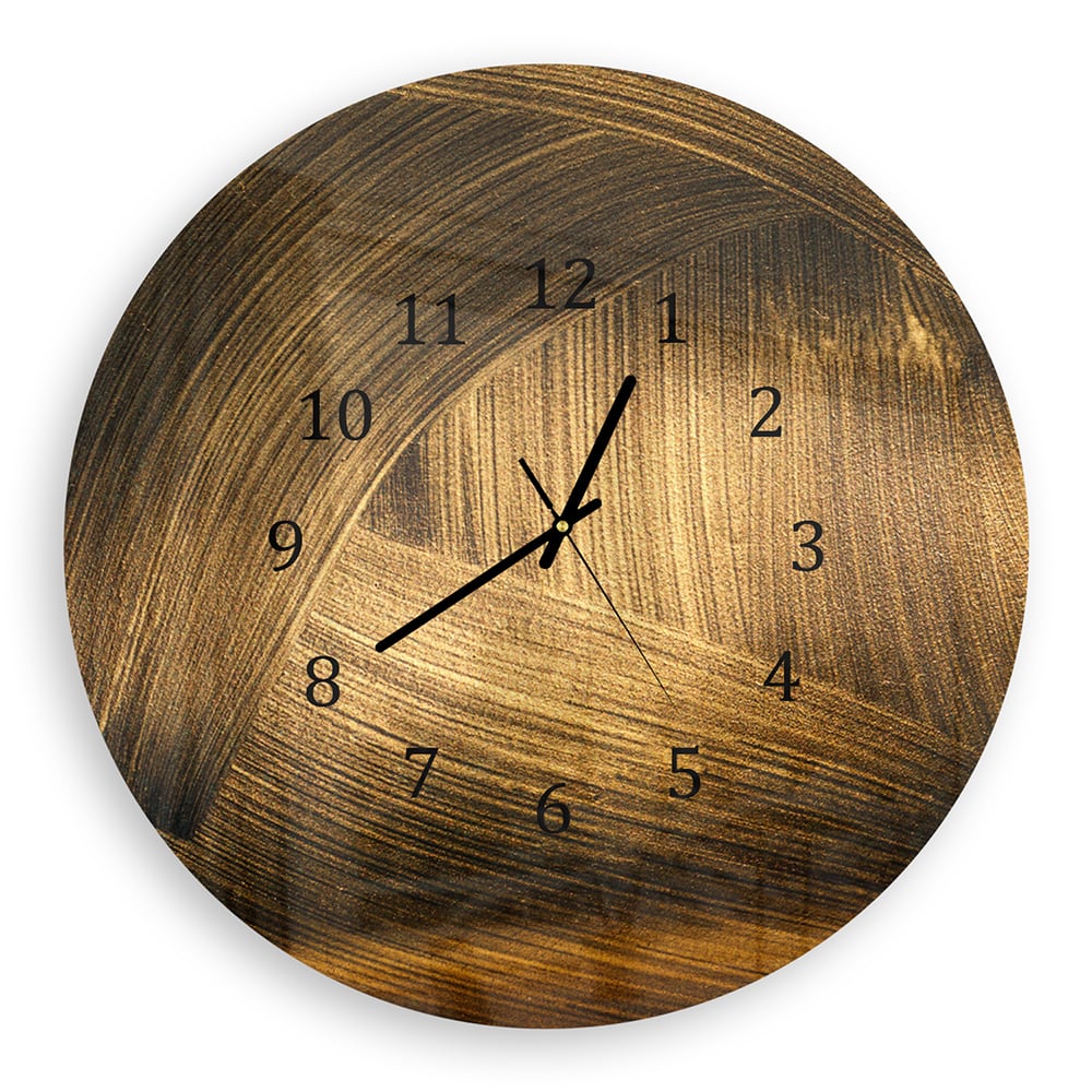 Wanduhr Rund - Goldene Schwünge