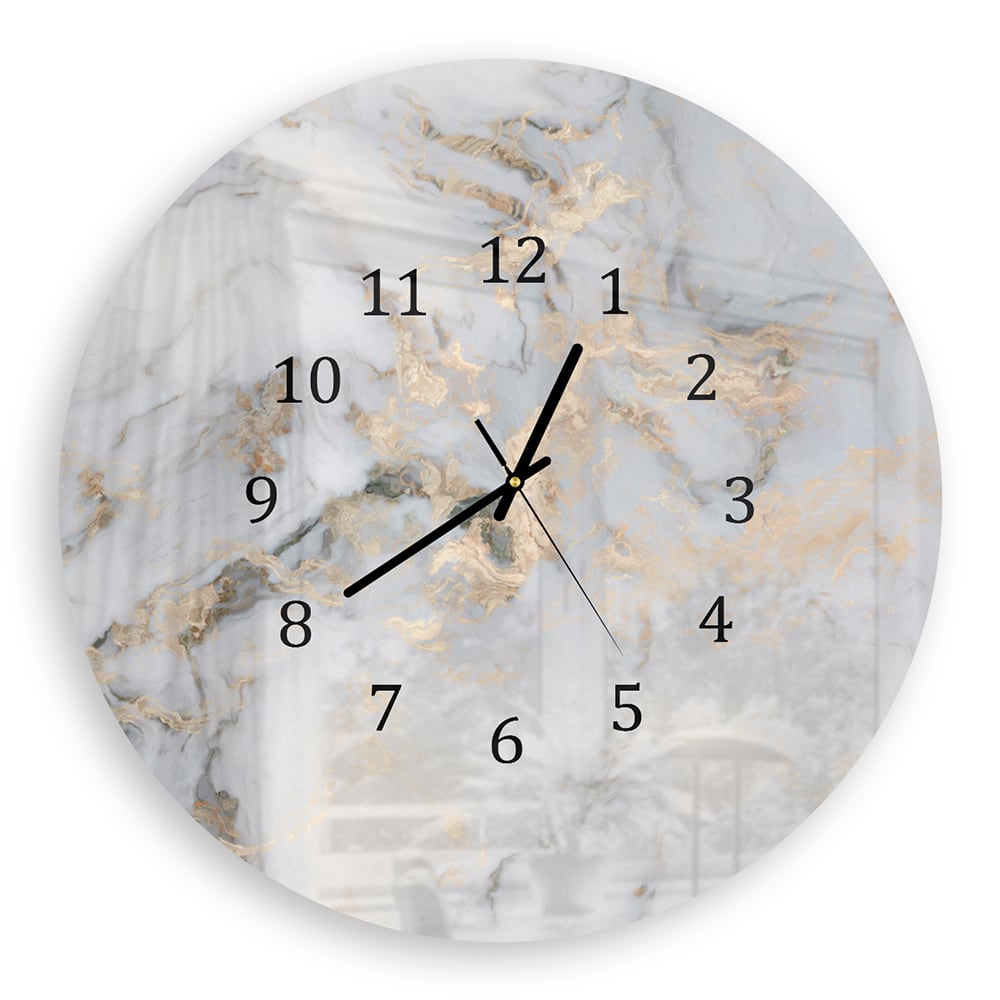 Wanduhr Rund - Luxuriöser Marmor