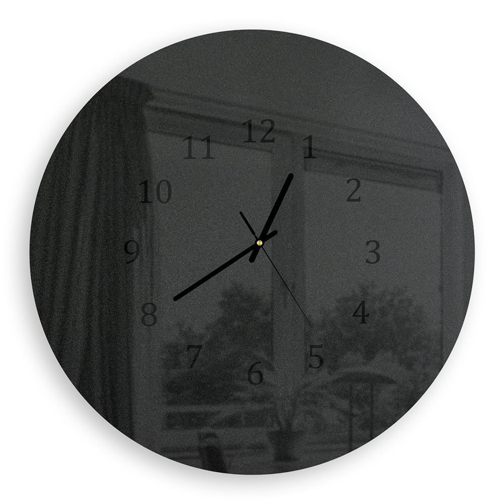 Wanduhr Rund - Mattschwarzer Hintergrund