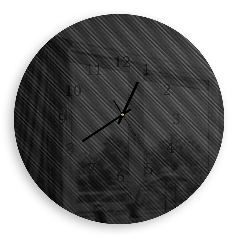 Wanduhr Rund - Kohlefaser