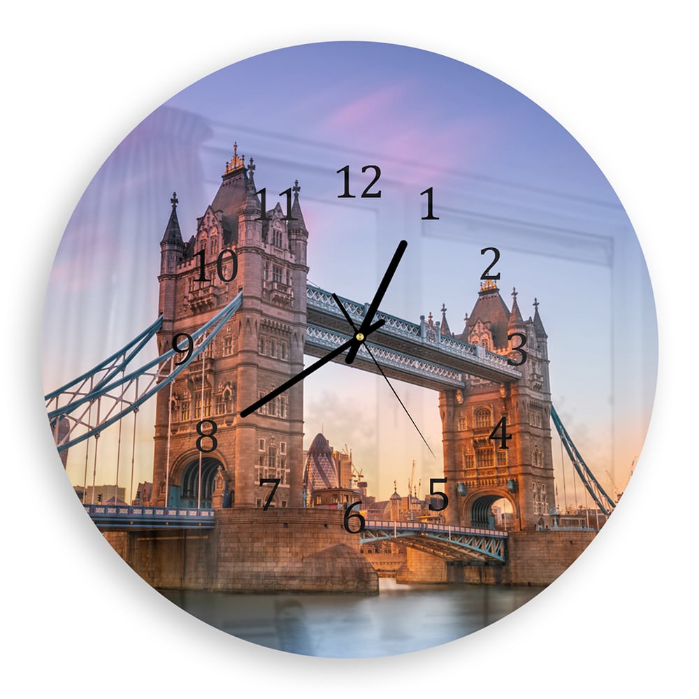 Wanduhr Rund - Tower Bridge bei Sonnenuntergang