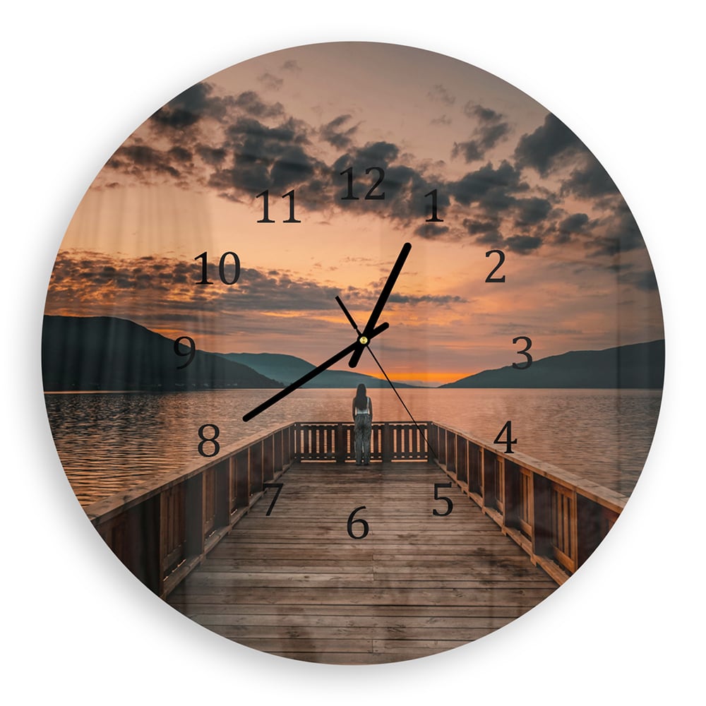 Wanduhr Rund - Steg am See