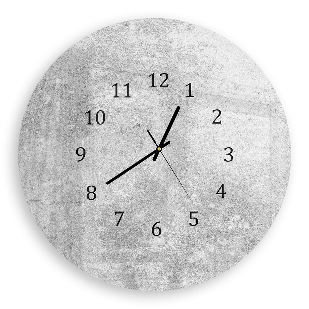 Wanduhr Rund - Grauer Kalkstein