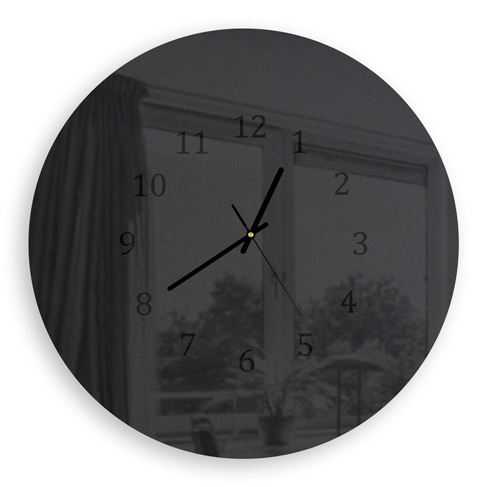 Wanduhr Rund - Matt Schwarz