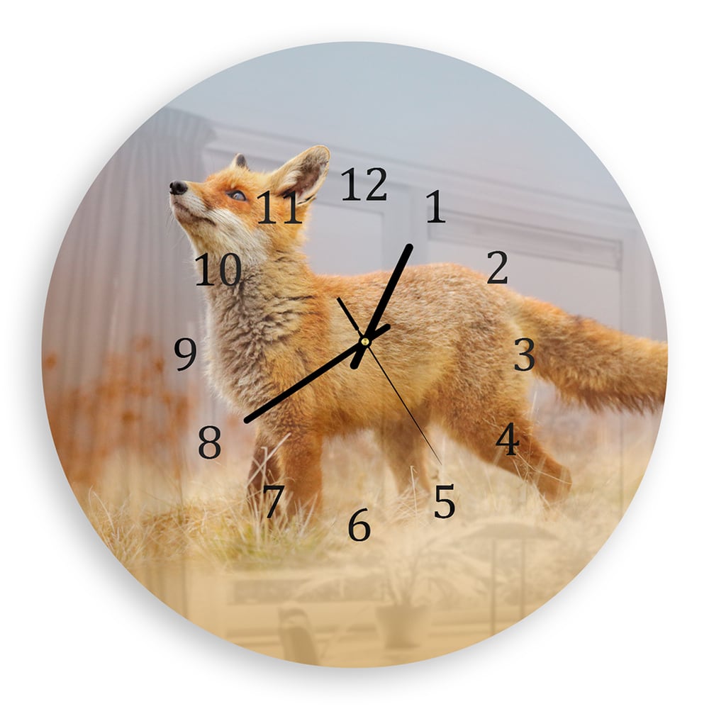 Wanduhr Rund - Rotfuchs