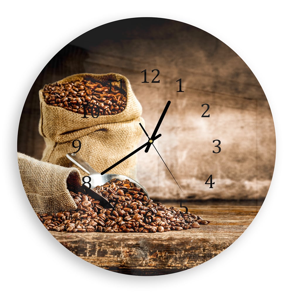 Wanduhr Rund - Aroma von Kaffee