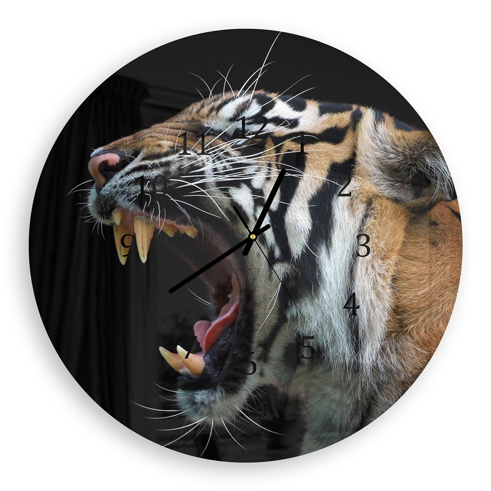 Wanduhr Rund - Kopf des Sumatra-Tigers