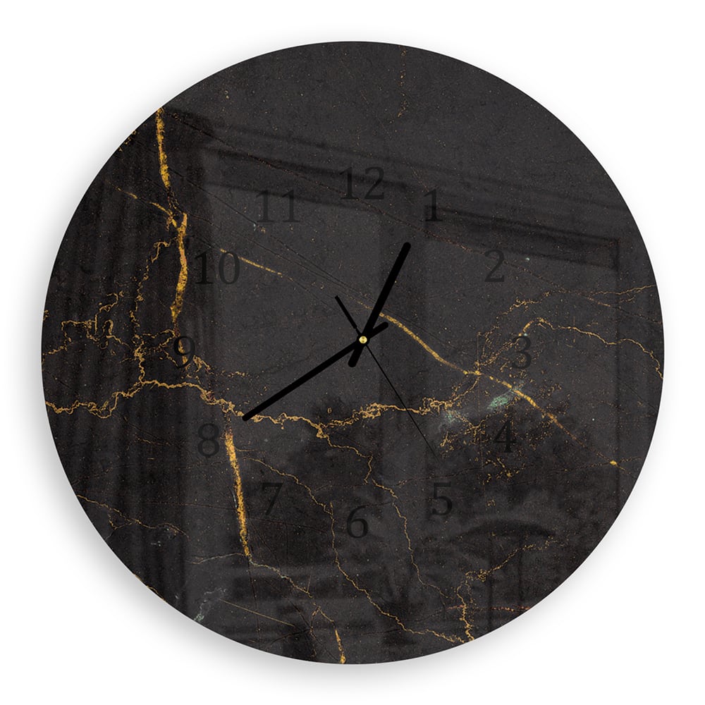 Wanduhr Rund - Goldader-Marmor