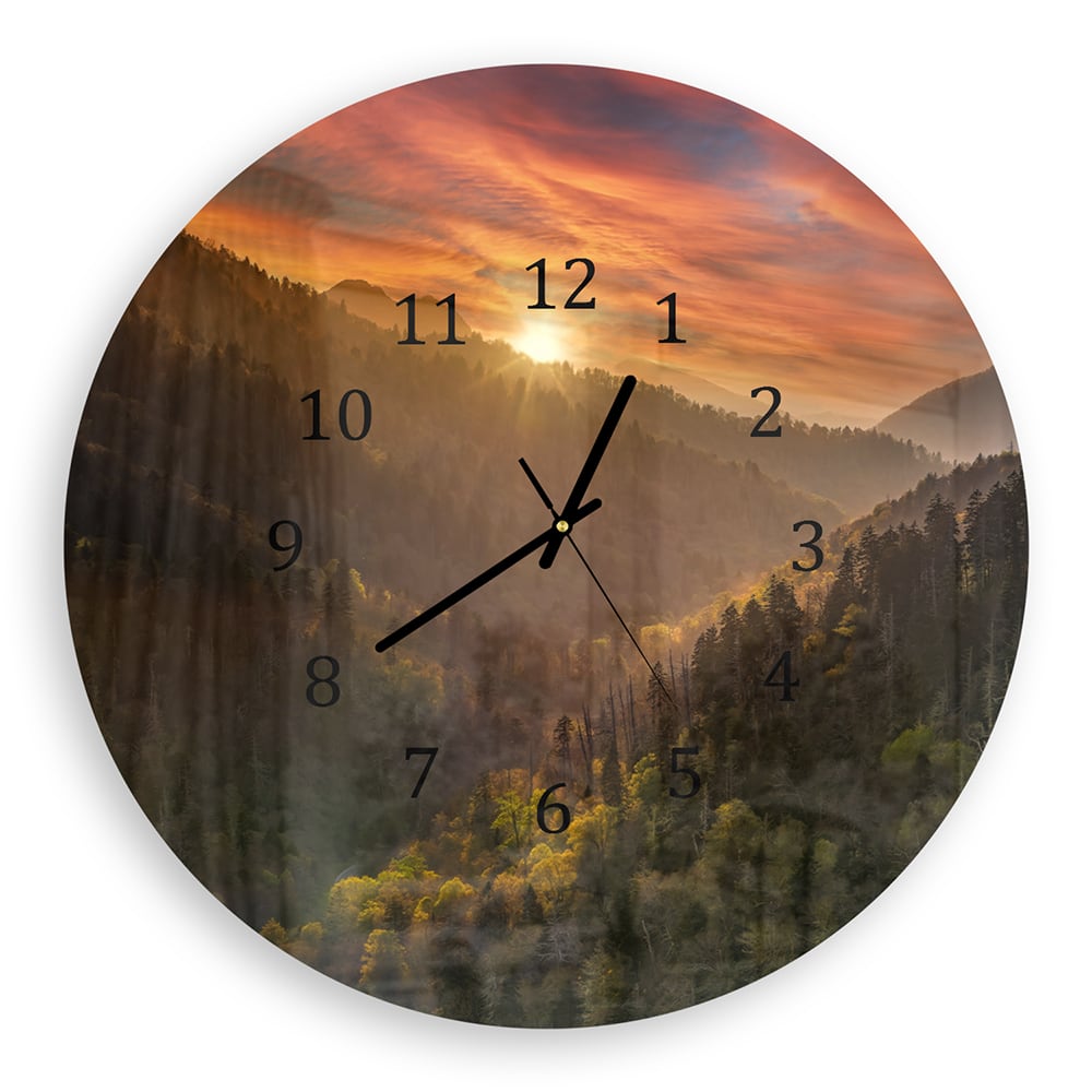 Wanduhr Rund - Great Smoky Mountains in den USA