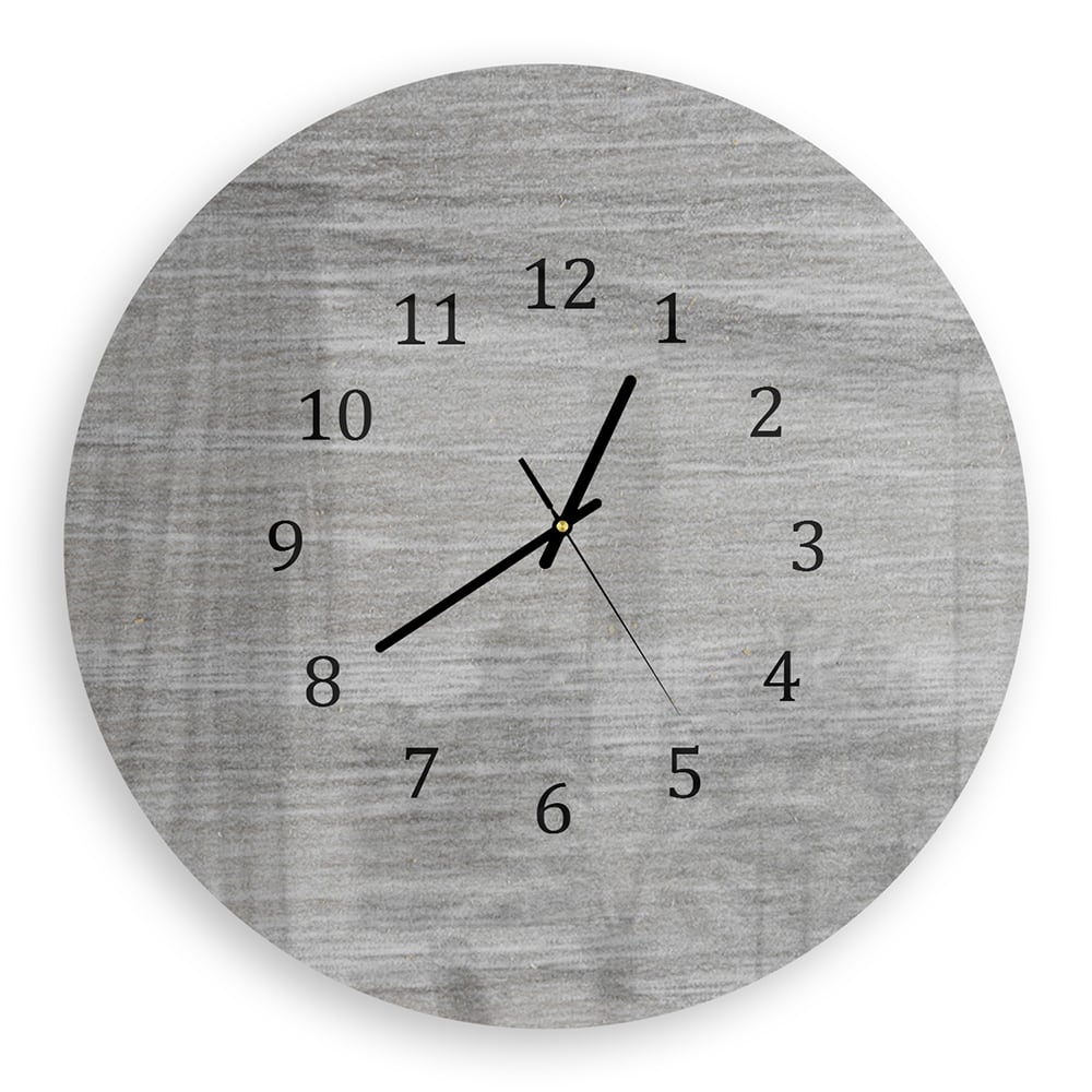 Wanduhr Rund - Graues Holz Nahaufnahme