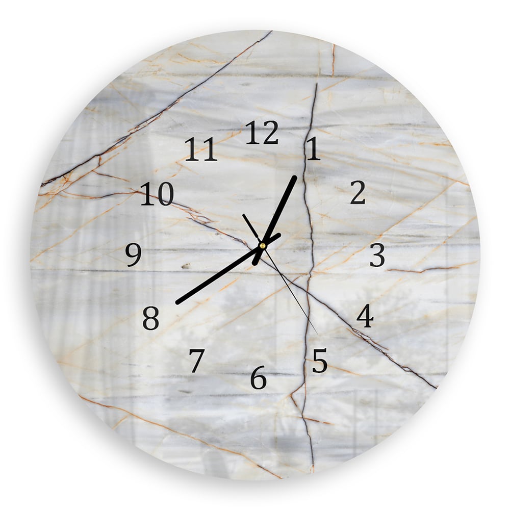 Wanduhr Rund - Natur-Marmor