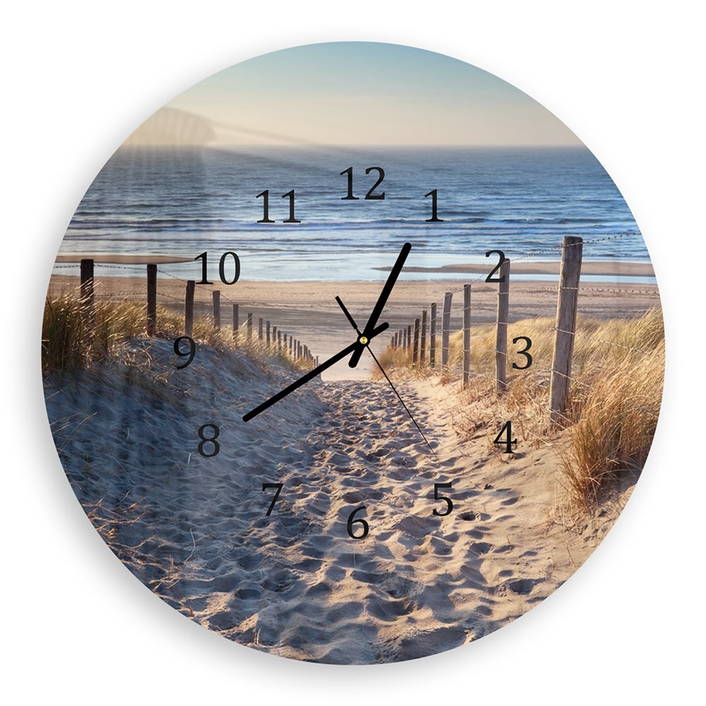 Wanduhr Rund - Pfad zur Nordsee