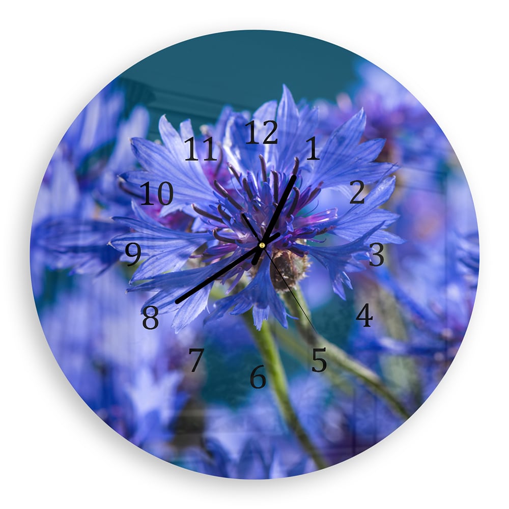 Wanduhr Rund - Kornblume