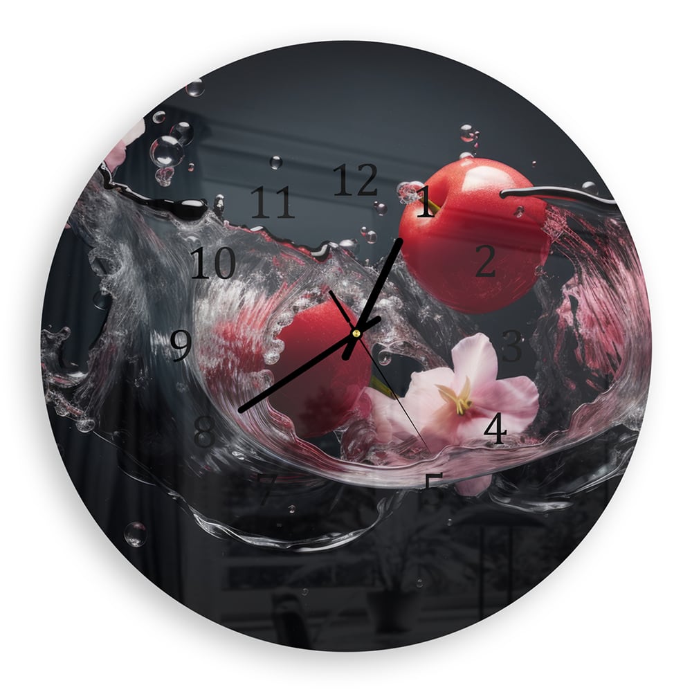 Wanduhr Rund - Tomaten-Splash