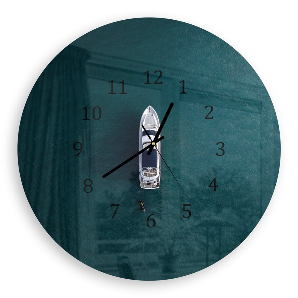 Wanduhr Rund - Jacht im Ozean