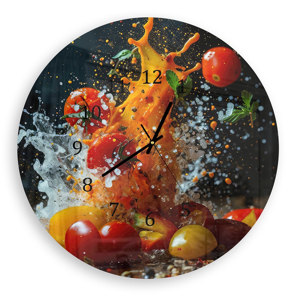 Wanduhr Rund - Gemüsespritzer