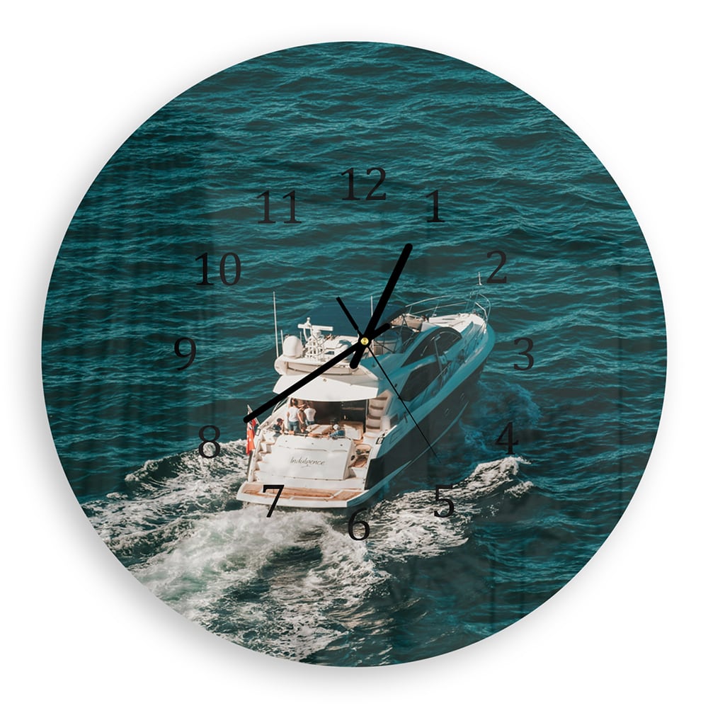 Wanduhr Rund - Jacht auf dem Wasser