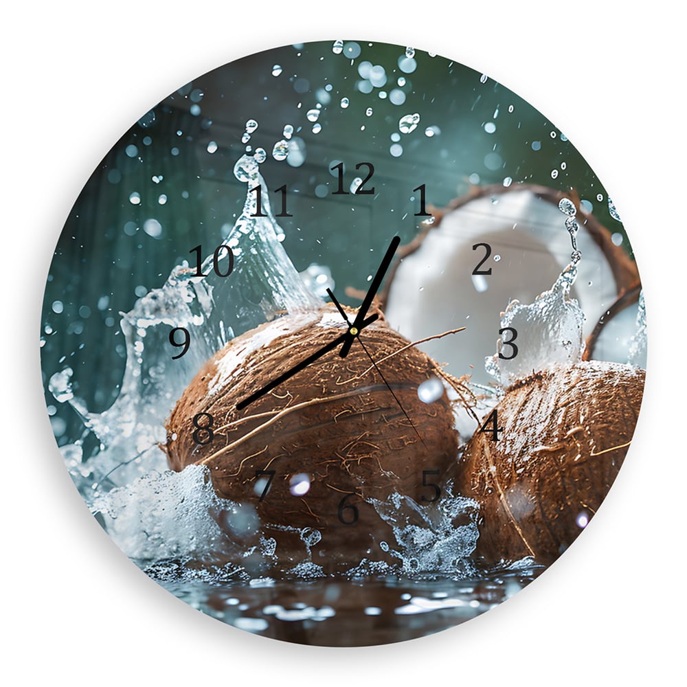 Wanduhr Rund - Kokos-Splash