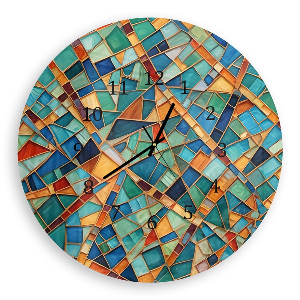 Wanduhr Rund - Mosaik-Textur