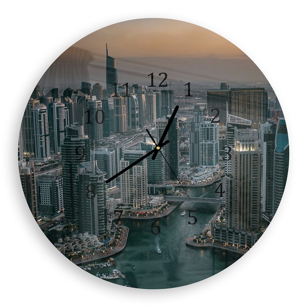 Wanduhr Rund - Dubai Marina