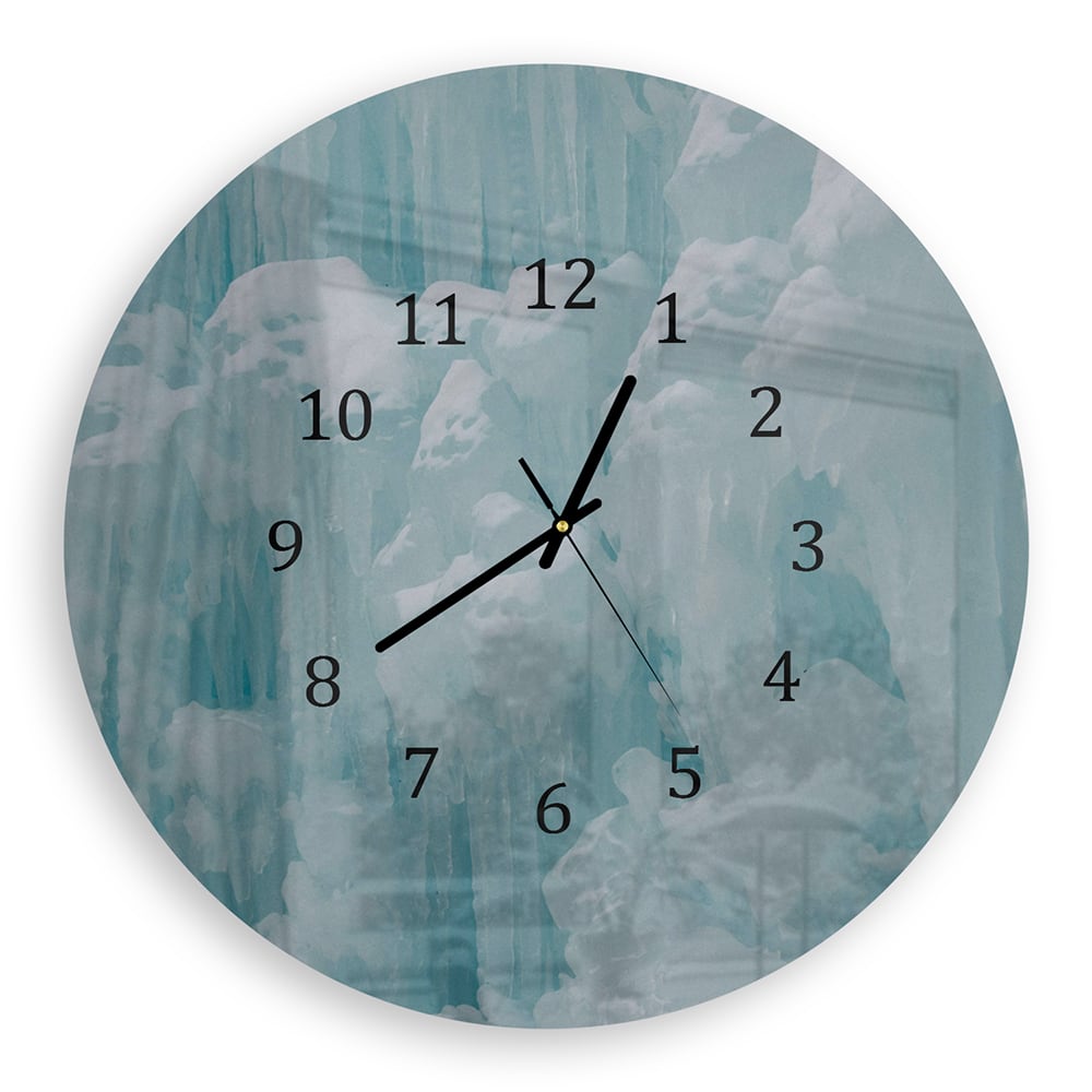 Wanduhr Rund - Natürliche Eisskulpturen